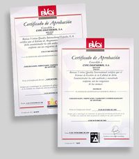 Certificados de Aprobación ISO 9002/94