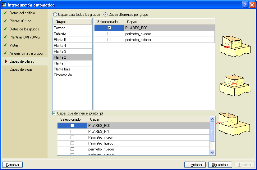 CYPECAD - Introduccin automtica. Capas de pilares