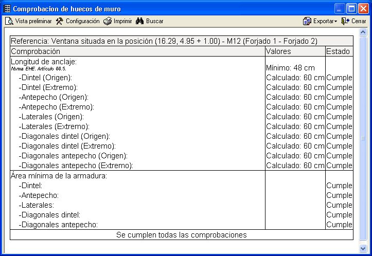 CYPECAD - Cálculo de refuerzos en huecos de muros de hormigón