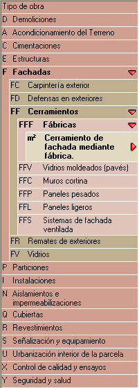 Generador de Precios. Reestructuración del árbol de capítulos
