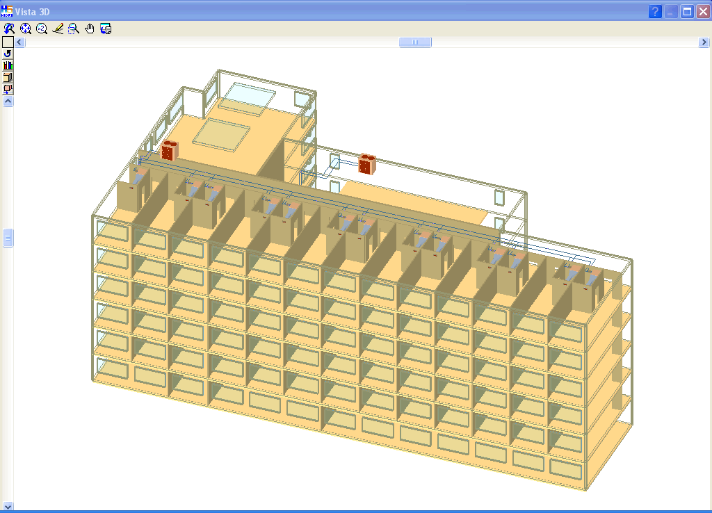 Instalaciones de Edificios. Vista 3D del edificio