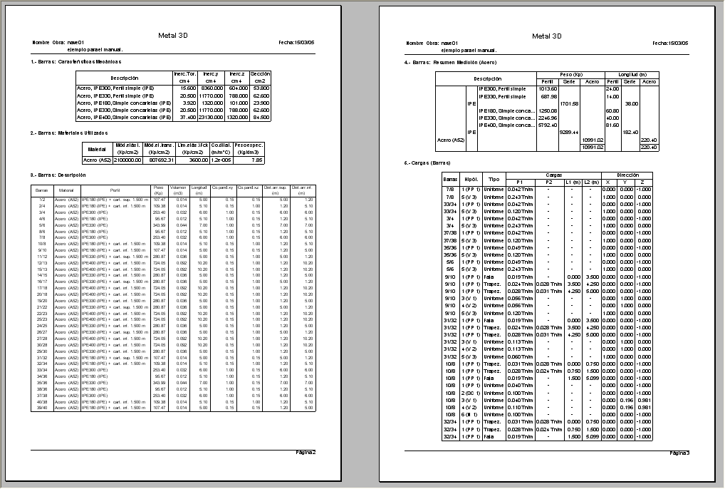 Metal 3D. Exportacin de listados a formatos TXT, HTML, PDF y RTF, y vista preliminar