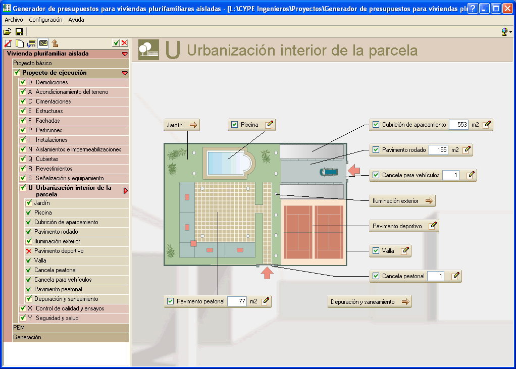 Predimensionadores de mediciones y presupuestos. Mediciones detalladas