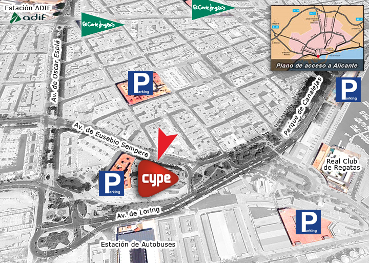 Plano de situaci&oacute;n de CYPE Ingenieros en Alicante